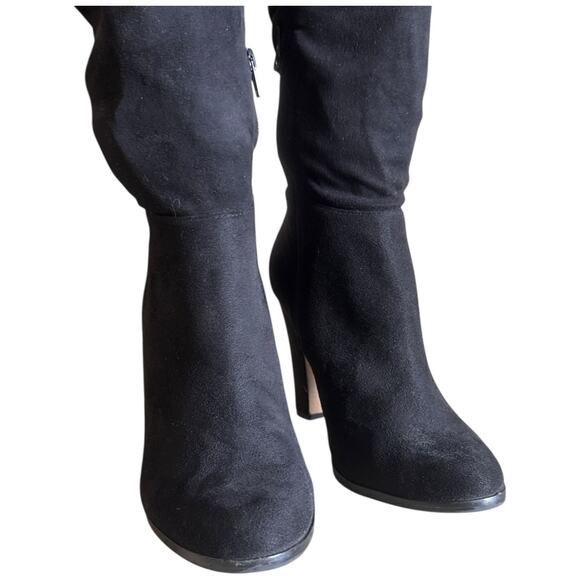 Sam Edelman Kayla Women’s Boots Black Suede Over the Knee Heel Side Zip Size 9 - Picture 3 of 14